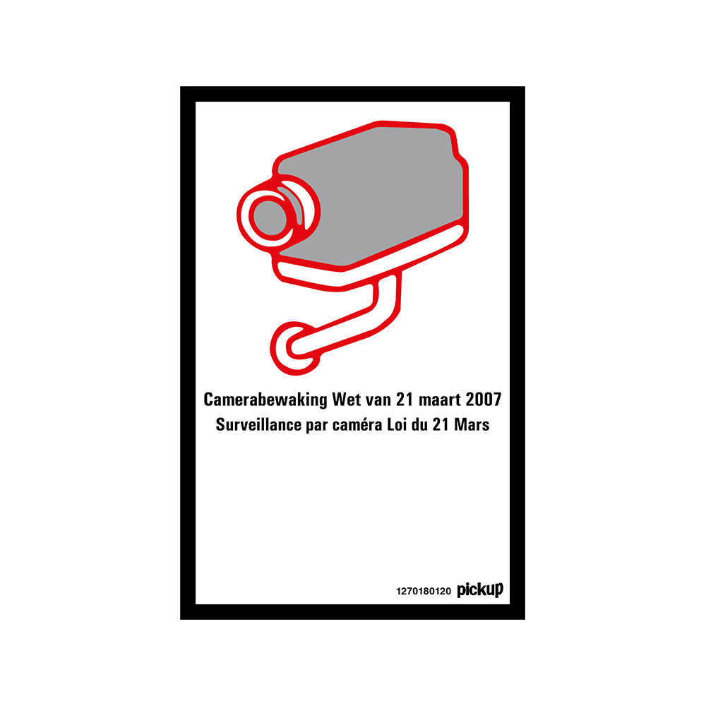 Bord 120x180 mm - Camerabewaking Surveillance - 1270180120 - EAN 8711234128485 - hard kunststof polystyreen 1,5 mm