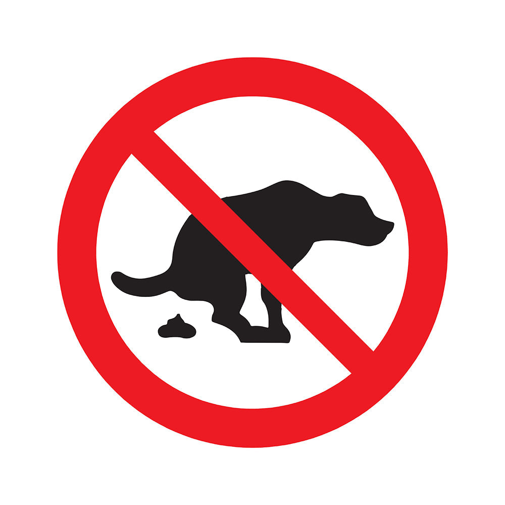 Bord rond diameter 180 mm - Hier geen hondenpoep - 1270180817 - EAN 8711234128256 - hard kunststof polystyreen 1,5 mm