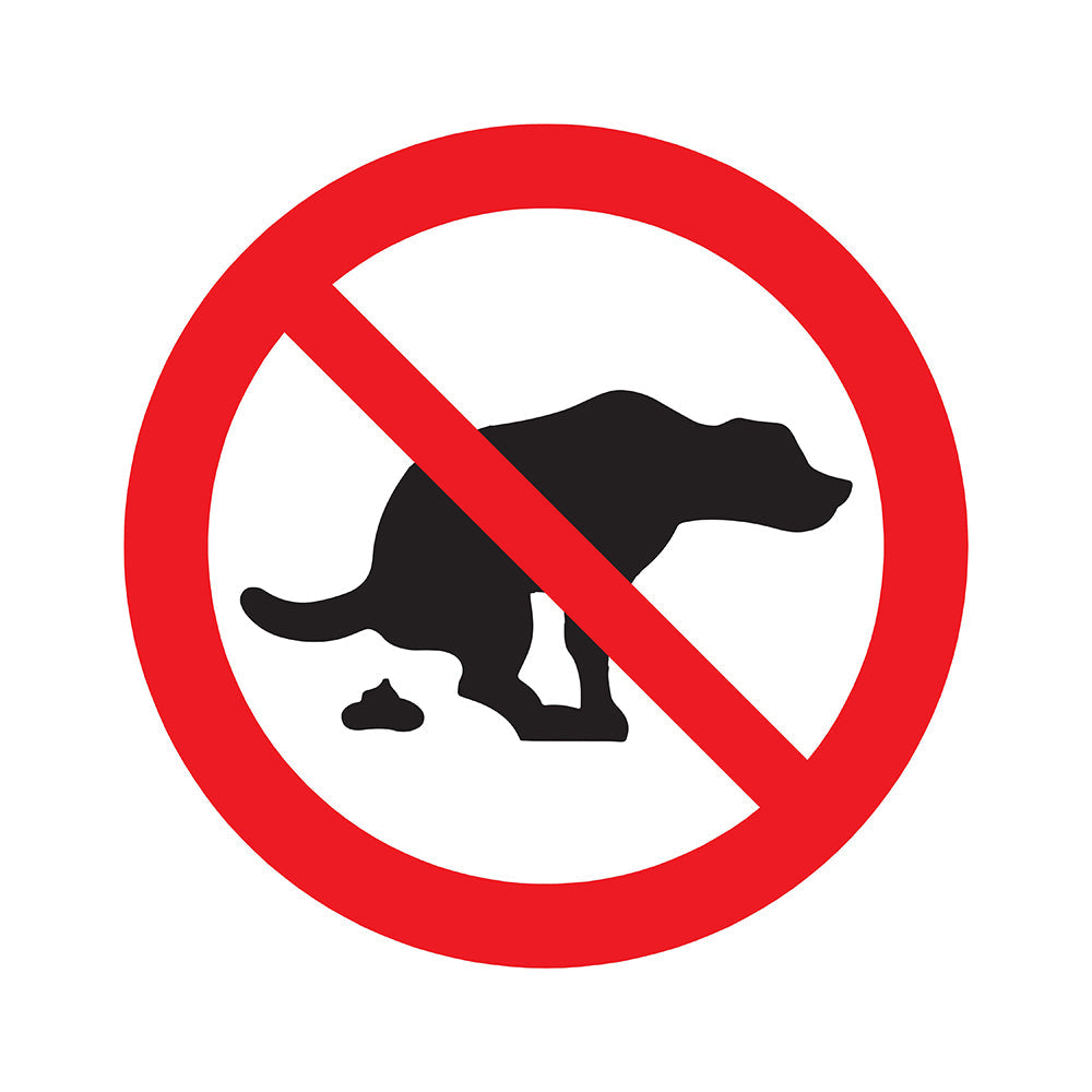 Bord rond diameter 300 mm - Hier geen hondenpoep - verboden voor honden - 1270300817 - EAN 8711234127594 - hard kunststof polystyreen 1,5 mm