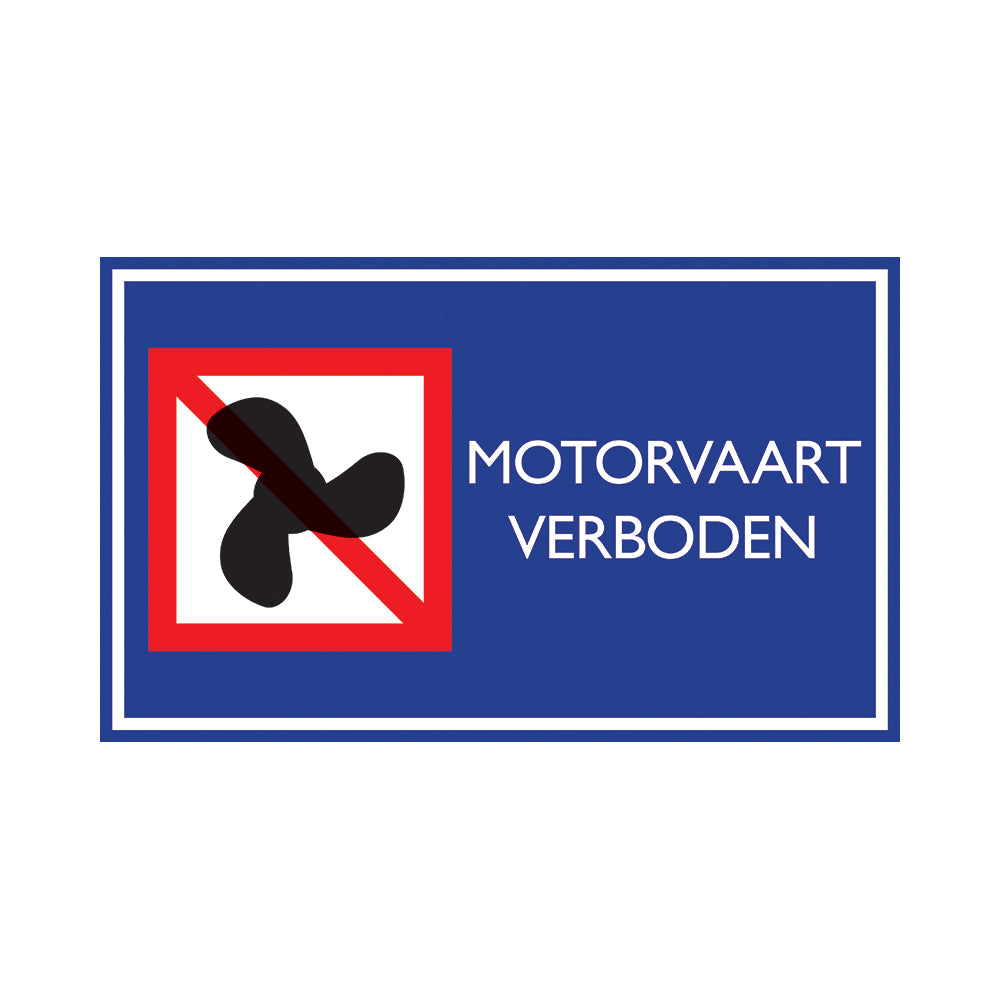 Nautic motorvaart verboden - Bord 330x200 mm - 1271330009 - EAN 8711234061126 - aluminium sandwich dibond 3 mm