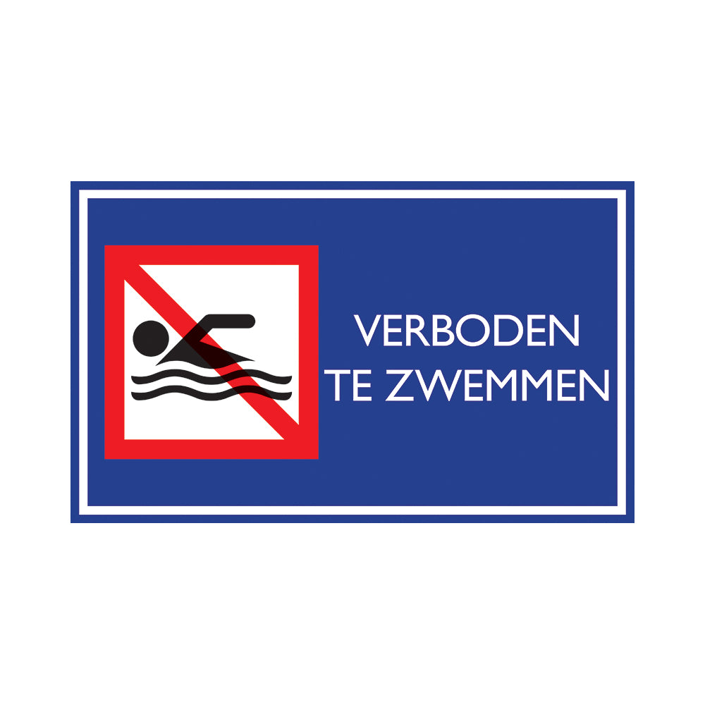 Nautic verboden te zwemmen - Bord 330x200 mm - 1271330012 - EAN 8711234061157 - aluminium sandwich dibond 3 mm
