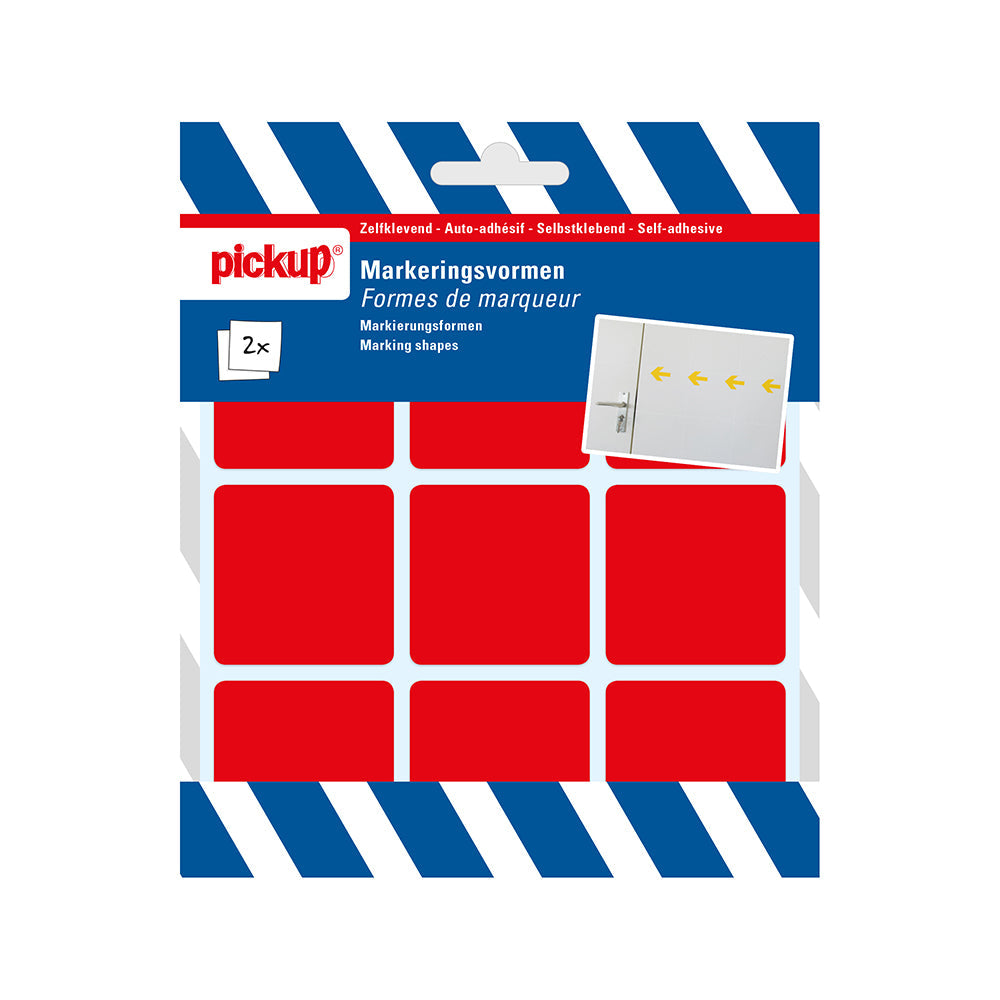 Markeringsvorm rood - 45x45 mm - 1272090221 - EAN 8711234001603 - zelfklevend vinyl