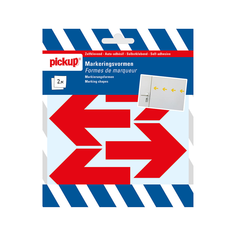 Markeringsvorm rood - pijlen 65 mm - 1272100221 - EAN 8711234001610 - zelfklevend vinyl