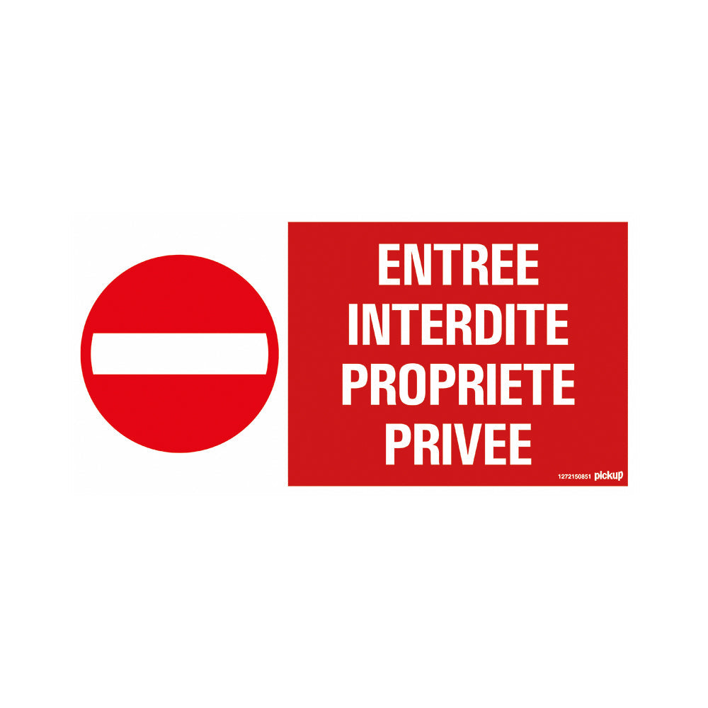 Bord 300x150 mm - Entree interdite - 1272150851 - EAN 8711234038005 - hard kunststof polystyreen 1,5 mm