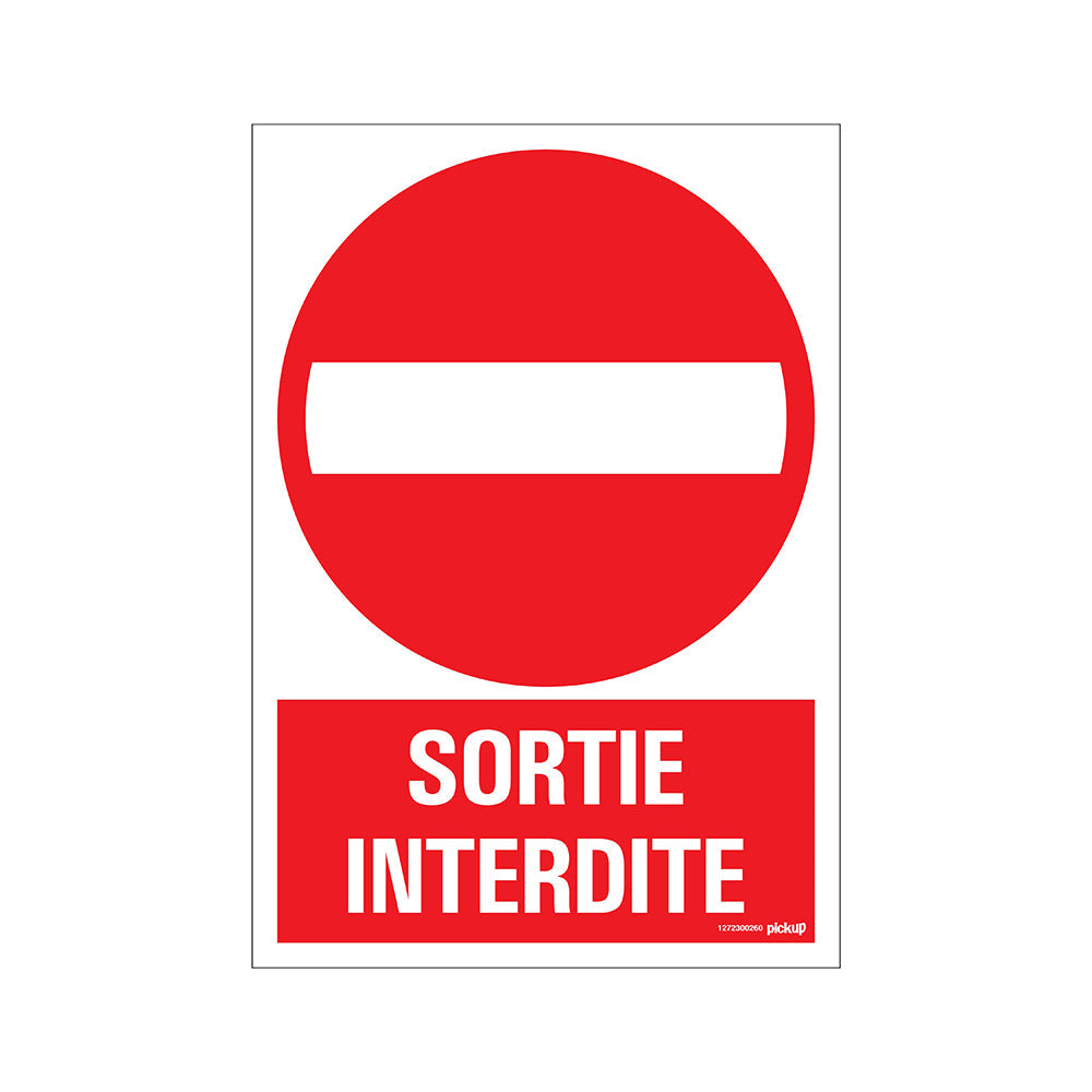 Panneau 230x330 mm Combi - Sortie interdite - 1272300260 - EAN 8711234129208 - hard kunststof polystyreen 1,5 mm