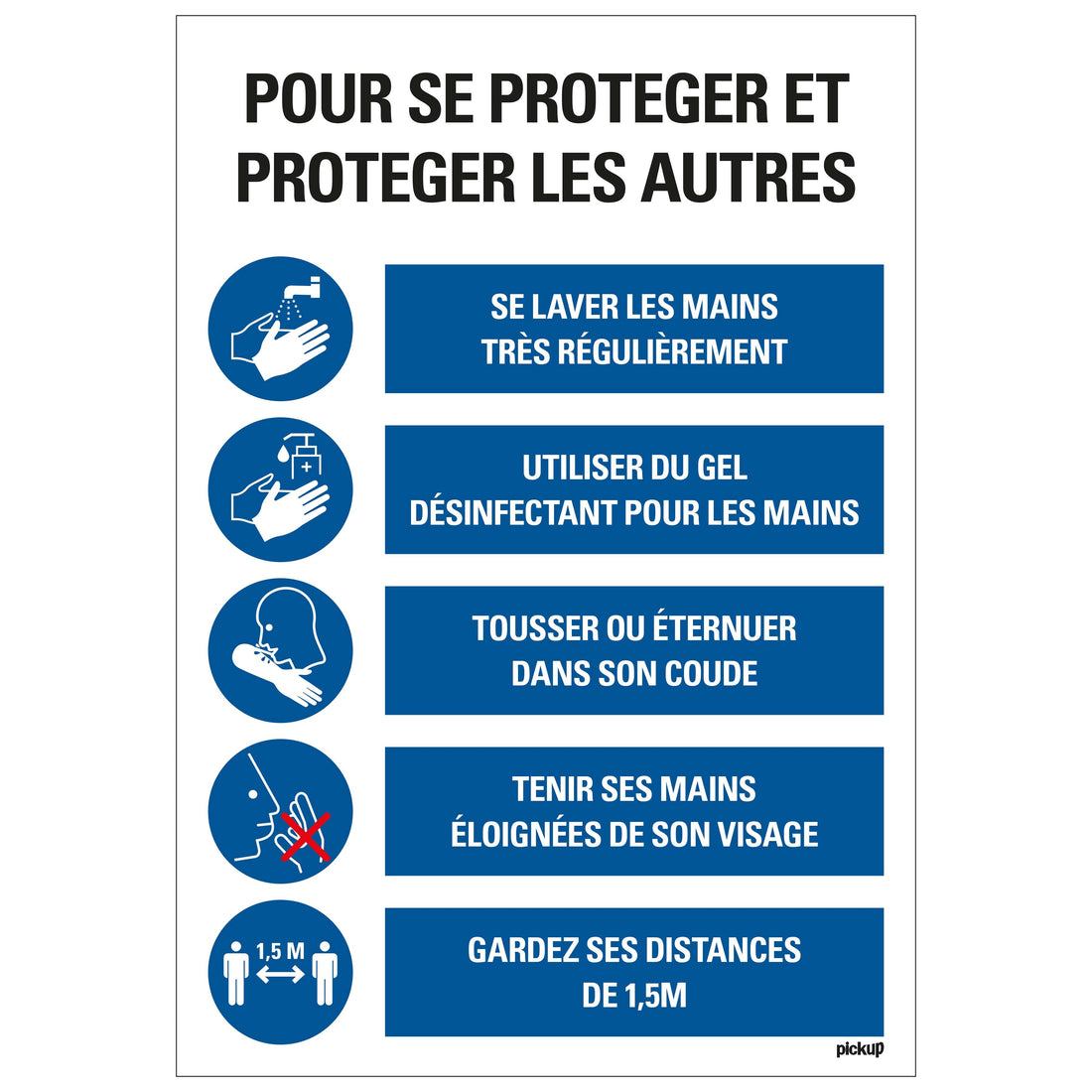 Panneau 230x330 mm Pour se proteger et proteger les autres - social distance distance sociale - 19 1272300268 EAN 8711234040817