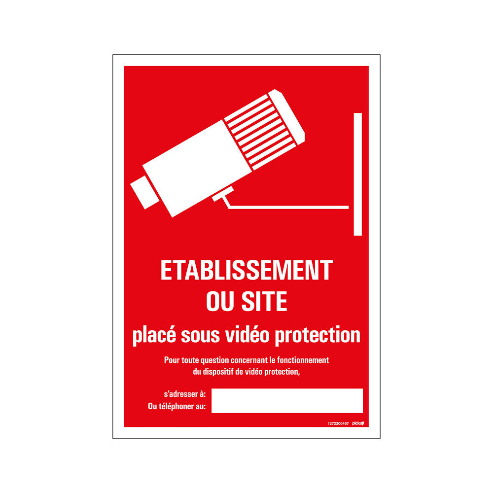 Panneau 230x330 mm Combi - Site sous videoprotection - 1272300407 - EAN 8711234129727 - hard kunststof polystyreen 1,5 mm