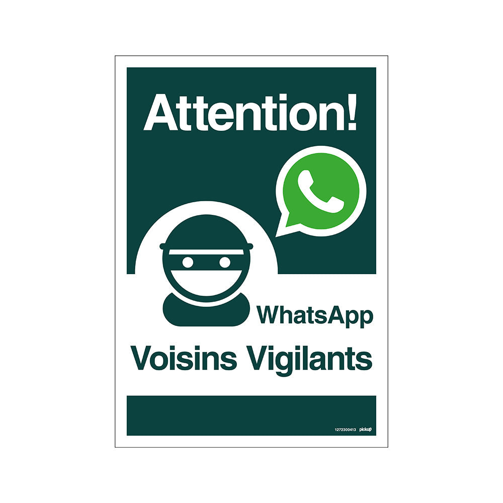 Panneau 230x330 mm Combi - WhatsApp Voisins Vigilants - 1272300413 - EAN 8711234129789 - hard kunststof polystyreen 1,5 mm