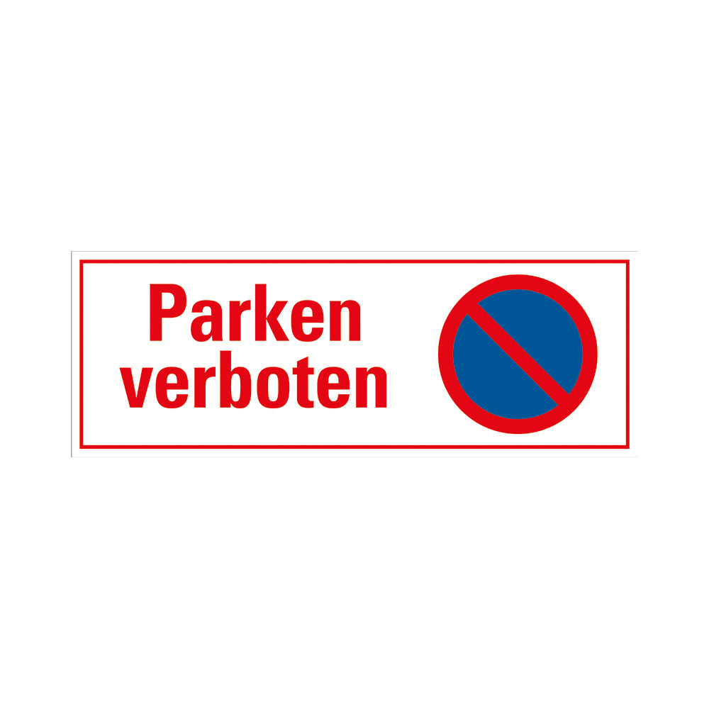 Kunststoff Schild bord 330x120 mm SK PARKEN VERBOTEN 1281331213 EAN 8711234032003 120x330 mm