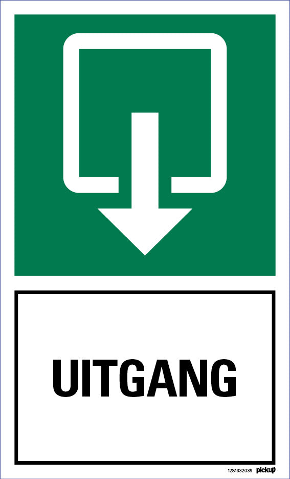 Bord 200x330 mm combinatie Uitgang, 1281332039, EAN 8711234032065, hard kunststof polystyreen 1 mm zelfklevend