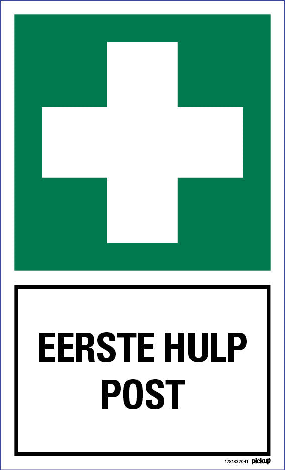 Bord 200x330 mm combinatie Eerste hulp post, 1281332041, EAN 8711234032089, hard kunststof polystyreen 1 mm zelfklevend