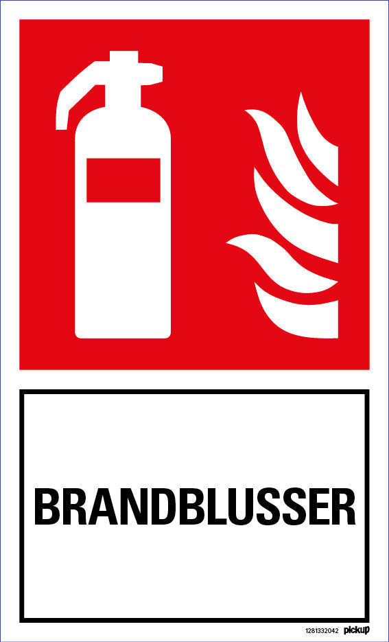 Bord 200x330 mm combinatie Brandblusser, 1281332042, EAN 8711234032096, hard kunststof polystyreen 1 mm zelfklevend