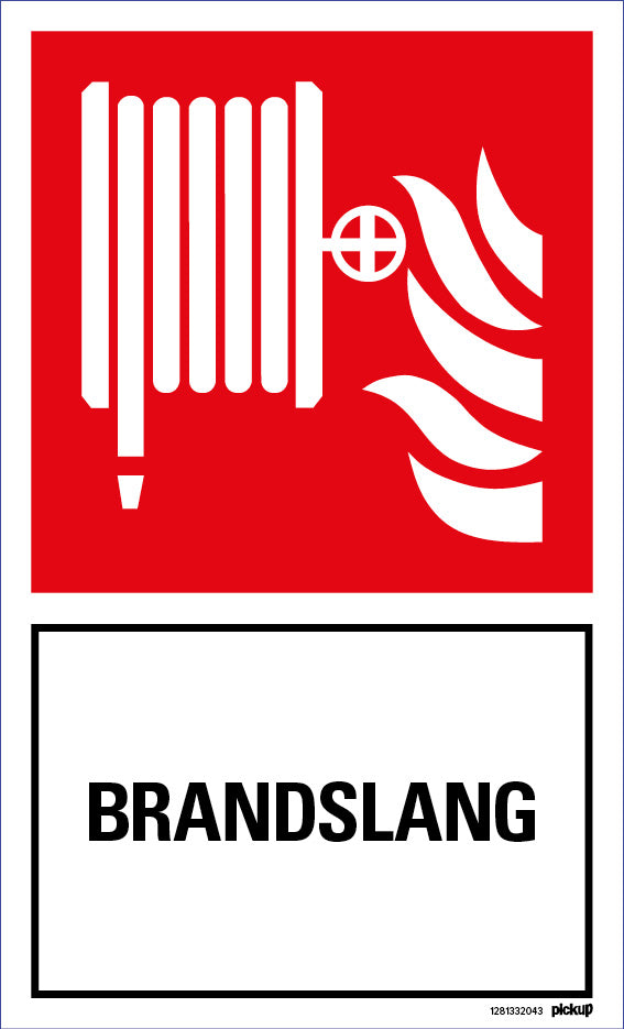 Bord 200x330 mm combinatie Brandslang, 1281332043, EAN 8711234030238, hard kunststof polystyreen 1 mm zelfklevend