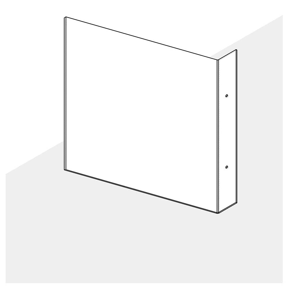 Haaks hoekbord blanco 150x150 mm - 1290150001 - EAN 8711234006707 - hard kunststof polystyreen 1,5 mm - inclusief boorgaten 2 zijdig