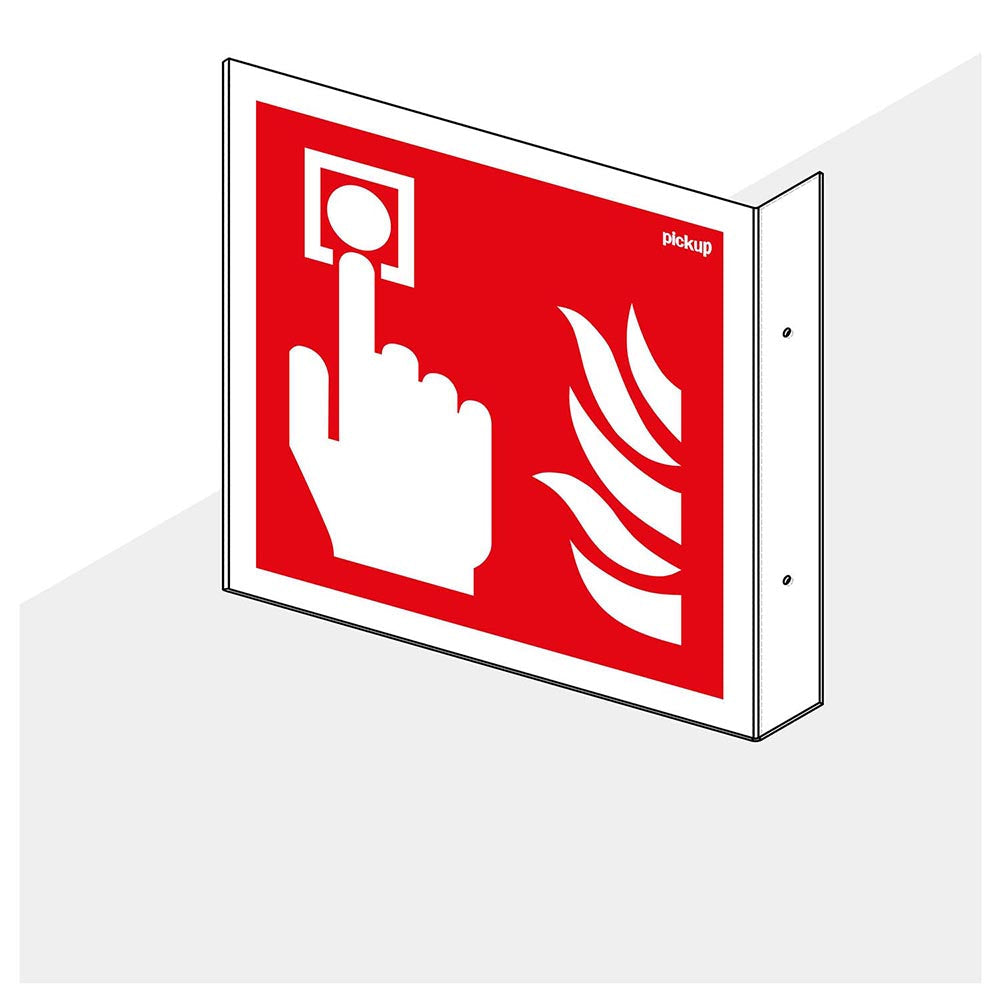 Haaks hoekbord brandmelder 150x150 mm - 1290150005 - EAN 8711234006745 - hard kunststof polystyreen 1,5 mm - inclusief boorgaten 2 zijdig
