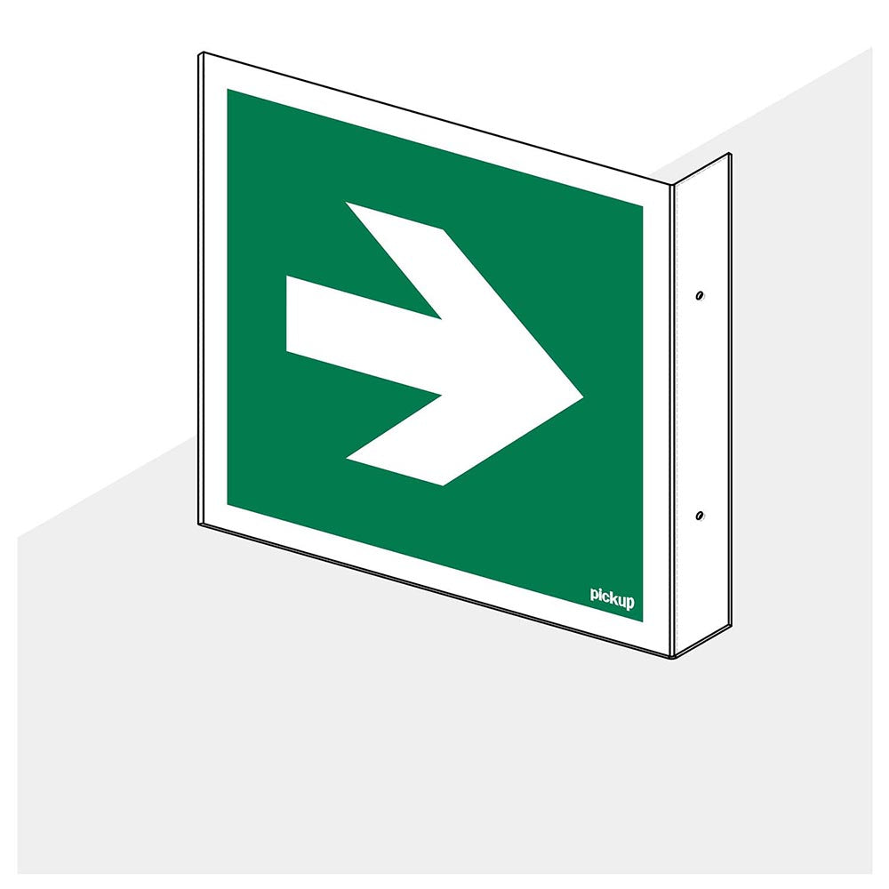 Haaks hoekbord richtingspijl 90 gr. groen 150x150 mm - 1290150013 - EAN 8711234006820 - hard kunststof polystyreen 1,5 mm - inclusief boorgaten 2 zijdig