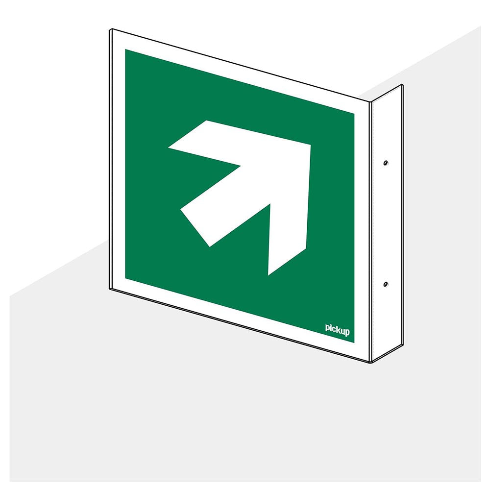 Haaks hoekbord richtingspijl 45 gr. groen 150x150 mm - 1290150014 - EAN 8711234006837 - hard kunststof polystyreen 1,5 mm - inclusief boorgaten 2 zijdig