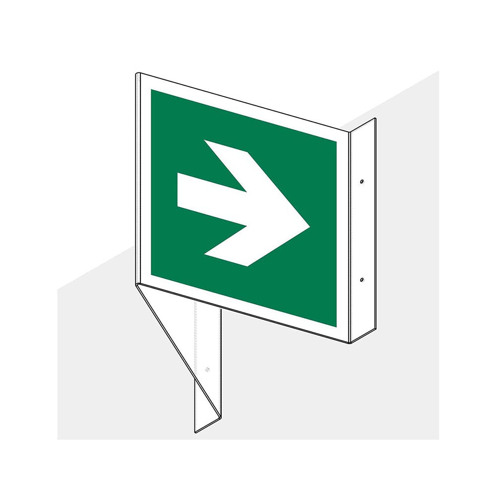 Panoramabord richtingspijl 90 gr. groen 150x300 mm -1290150313 - EAN 8711234006424 - hard kunststof polystyreen 1,5 mm