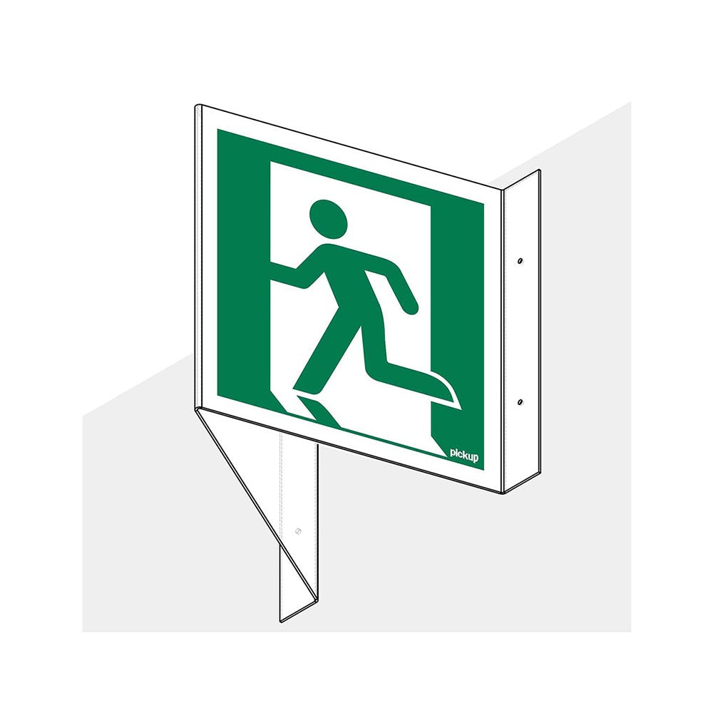 Panoramabord vluchtweg links 150x300 mm -1290150315 - EAN 8711234007940 - hard kunststof polystyreen 1,5 mm