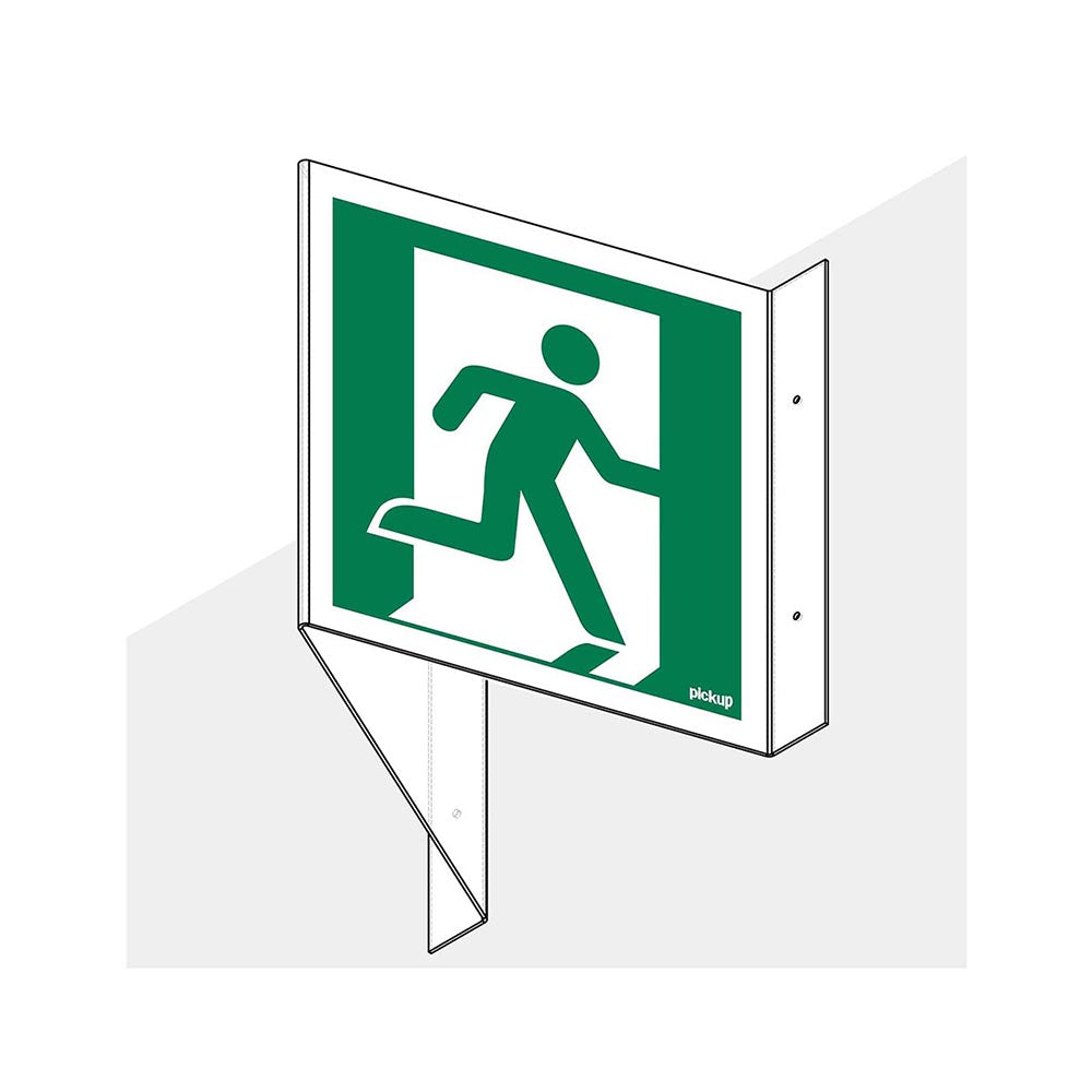 Panoramabord vluchtweg rechts 150x300 mm -1290150316 - EAN 8711234007957 - hard kunststof polystyreen 1,5 mm