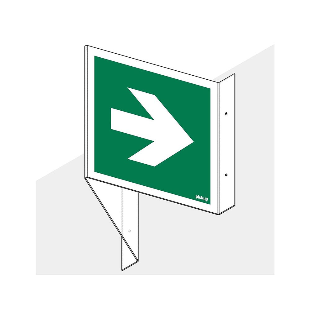 Panoramabord richtingspijl 90 gr. groen 200x400 mm -1290200413 - EAN 8711234006622 - hard kunststof polystyreen 1,5 mm