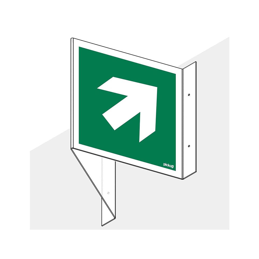 Panoramabord richtingspijl 45 gr.groen 200x400 mm -1290200414 - EAN 8711234006639 - hard kunststof polystyreen 1,5 mm