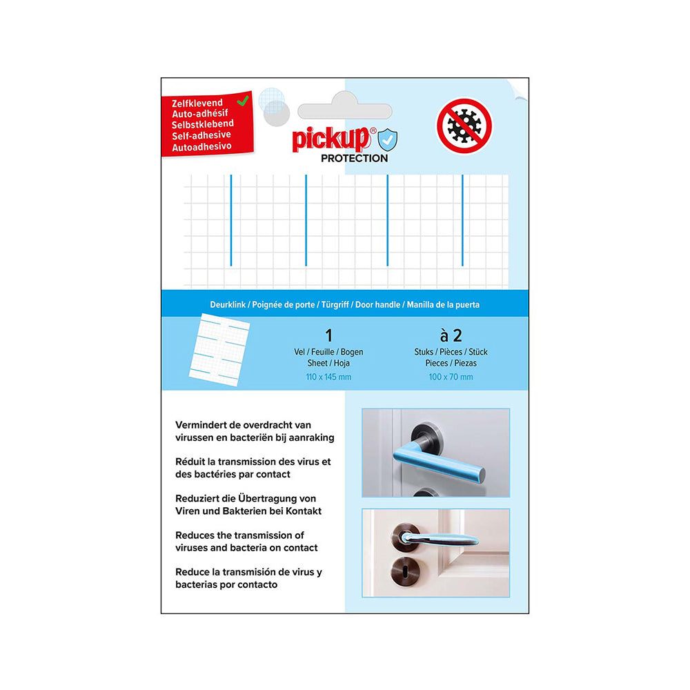 Protection Folie deurklink - 10x7 cm - 2 deurklinken - transparant - zelfklevend vinyl- 1500000022 - EAN 8711234033086 - remt en breekt bacteri‰n af, o.a. Covid-19 Corona