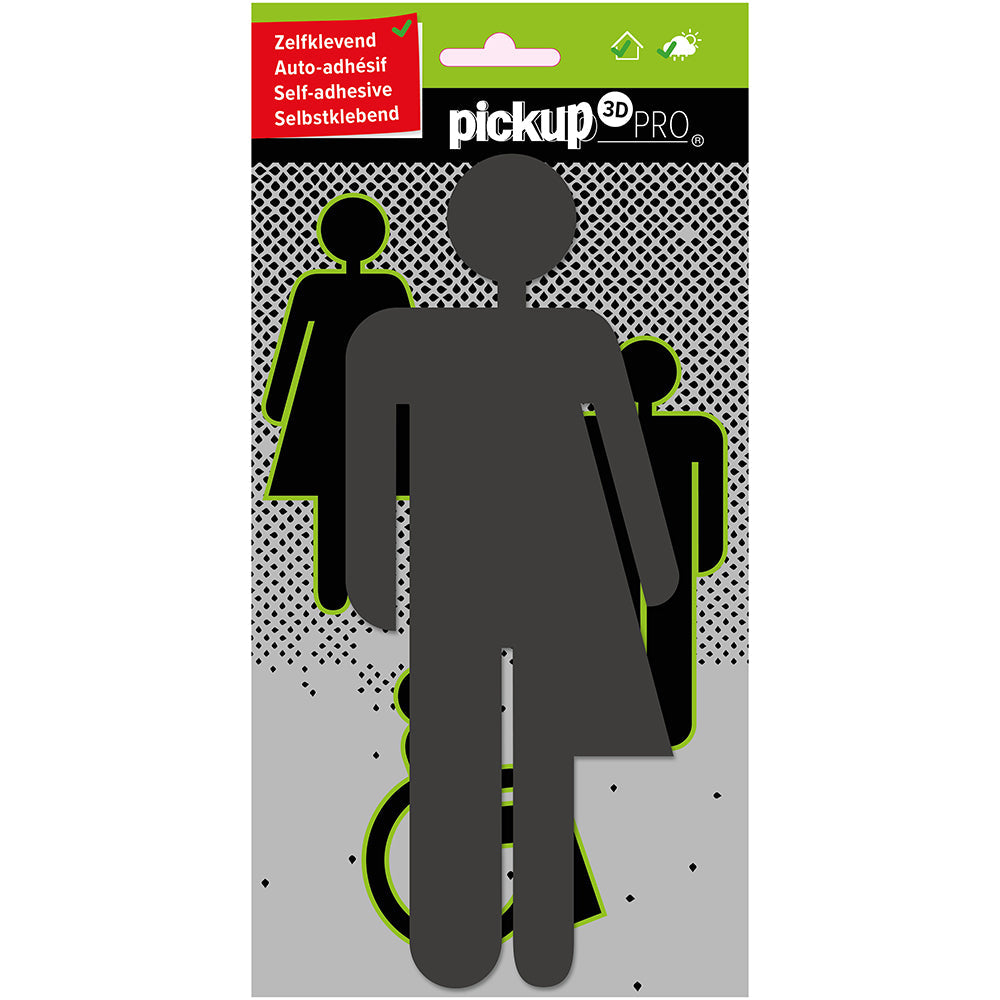 Route Acryl Pro Picto 3D Genderneutraal grijs - toiletten - WC - 2120000103 - EAN 8711234004994 - zelfklevend acrylaat