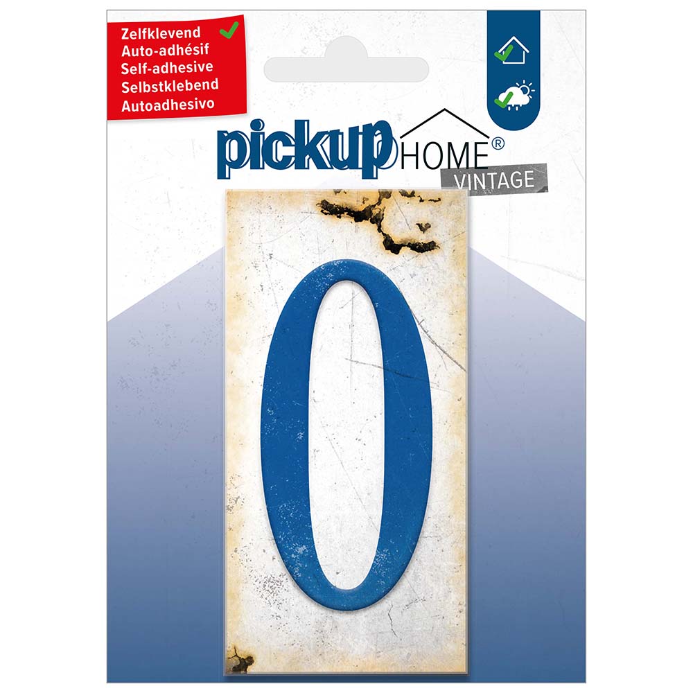 Pickup Home Vintage 50x100 mm blauw 0 - Acrylaat 3 mm zelfklevend - 2130210000 - EAN 8711234019400 - rechthoekig kunststof tegeltje met vintage uitstraling - weerbestendig