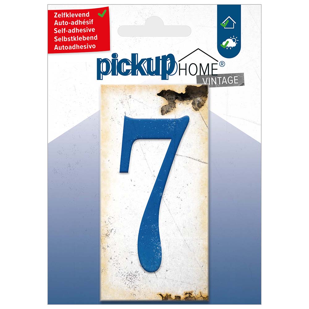 Pickup Home Vintage 50x100 mm blauw 7 - Acrylaat 3 mm zelfklevend - 2130210007- EAN 8711234019479 - rechthoekig kunststof tegeltje met vintage uitstraling - weerbestendig