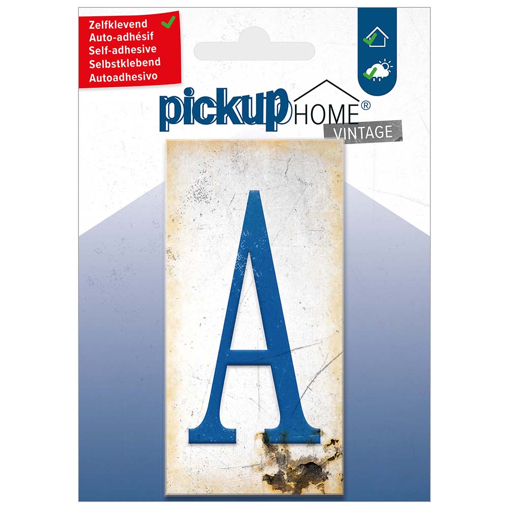 Pickup Home Vintage 50x100 mm blauw a - Acrylaat 3 mm zelfklevend - 213021000A- EAN 8711234019509 - rechthoekig kunststof tegeltje met vintage uitstraling - weerbestendig