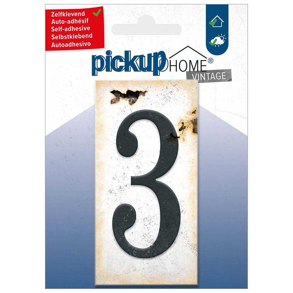Pickup Home Vintage 50x100 mm grijs 3 - Acrylaat 3 mm zelfklevend - 2130210013 - EAN 8711234019592 - rechthoekig kunststof tegeltje met vintage uitstraling - weerbestendig