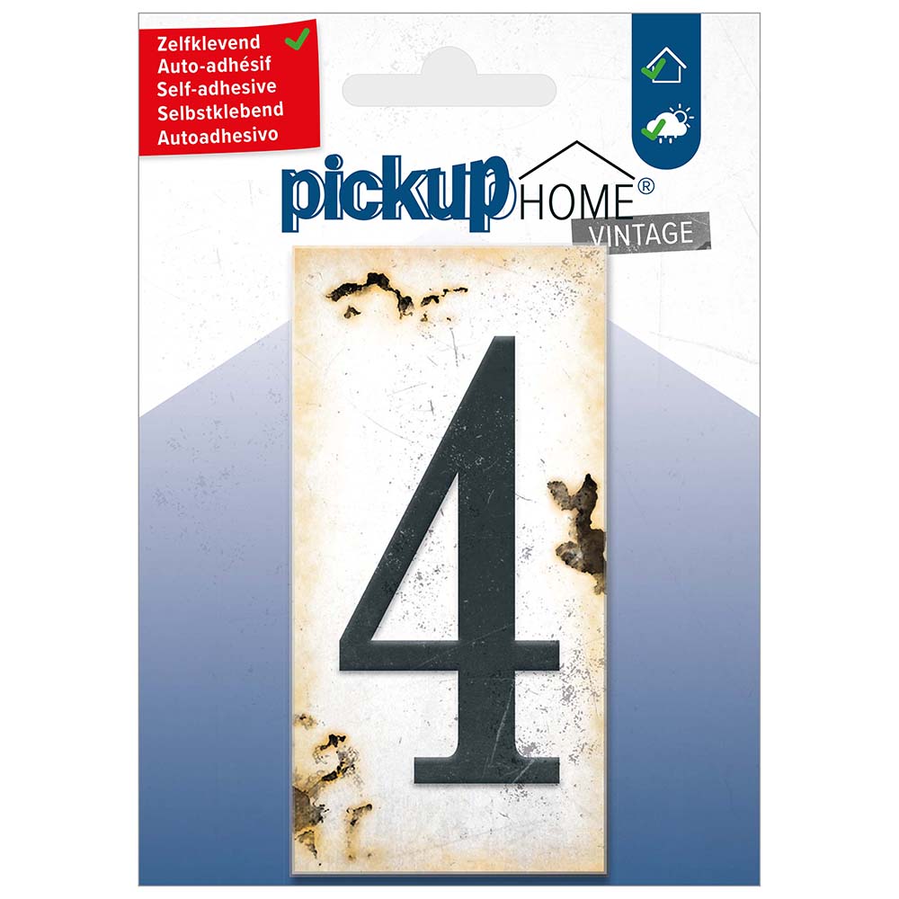 Pickup Home Vintage 50x100 mm grijs 4 - Acrylaat 3 mm zelfklevend - 2130210014 - EAN 87112340195608 - rechthoekig kunststof tegeltje met vintage uitstraling - weerbestendig