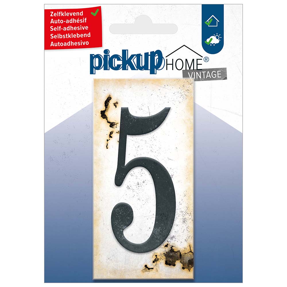 Pickup Home Vintage 50x100 mm grijs 5 - Acrylaat 3 mm zelfklevend - 2130210015 - EAN 8711234019615 - rechthoekig kunststof tegeltje met vintage uitstraling - weerbestendig