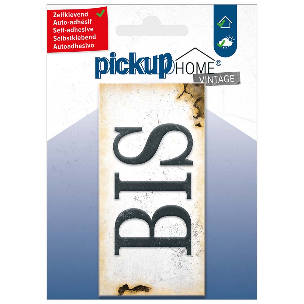 Pickup Home Vintage 50x100 mm grijs bis - Acrylaat 3 mm zelfklevend - 2131210011 - EAN 8711234019707 - rechthoekig kunststof tegeltje met vintage uitstraling - weerbestendig