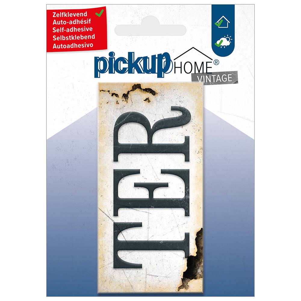 Pickup Home Vintage 50x100 mm grijs ter - Acrylaat 3 mm zelfklevend - 2131210012 - EAN 8711234019714 - rechthoekig kunststof tegeltje met vintage uitstraling - weerbestendig