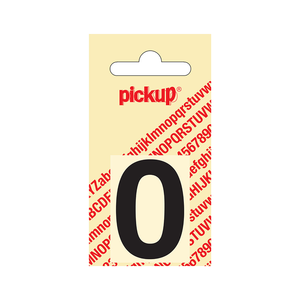 Plakcijfer Helvetica 40 mm - zwart 0 - Helvetica - 312020400 - EAN 8711234101303 - zelfklevend vinyl