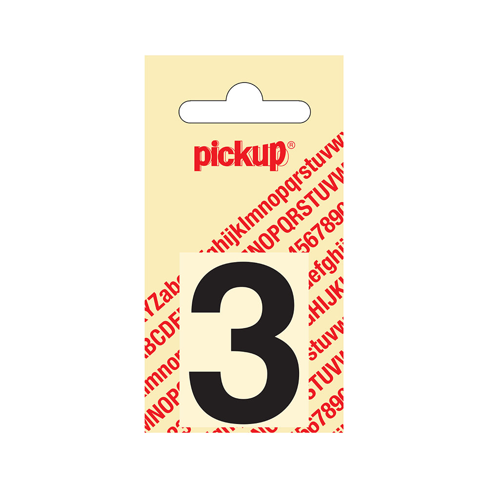 Plakcijfer Helvetica 40 mm - zwart 3 - Helvetica - 312020403 - EAN 8711234101334 - zelfklevend vinyl