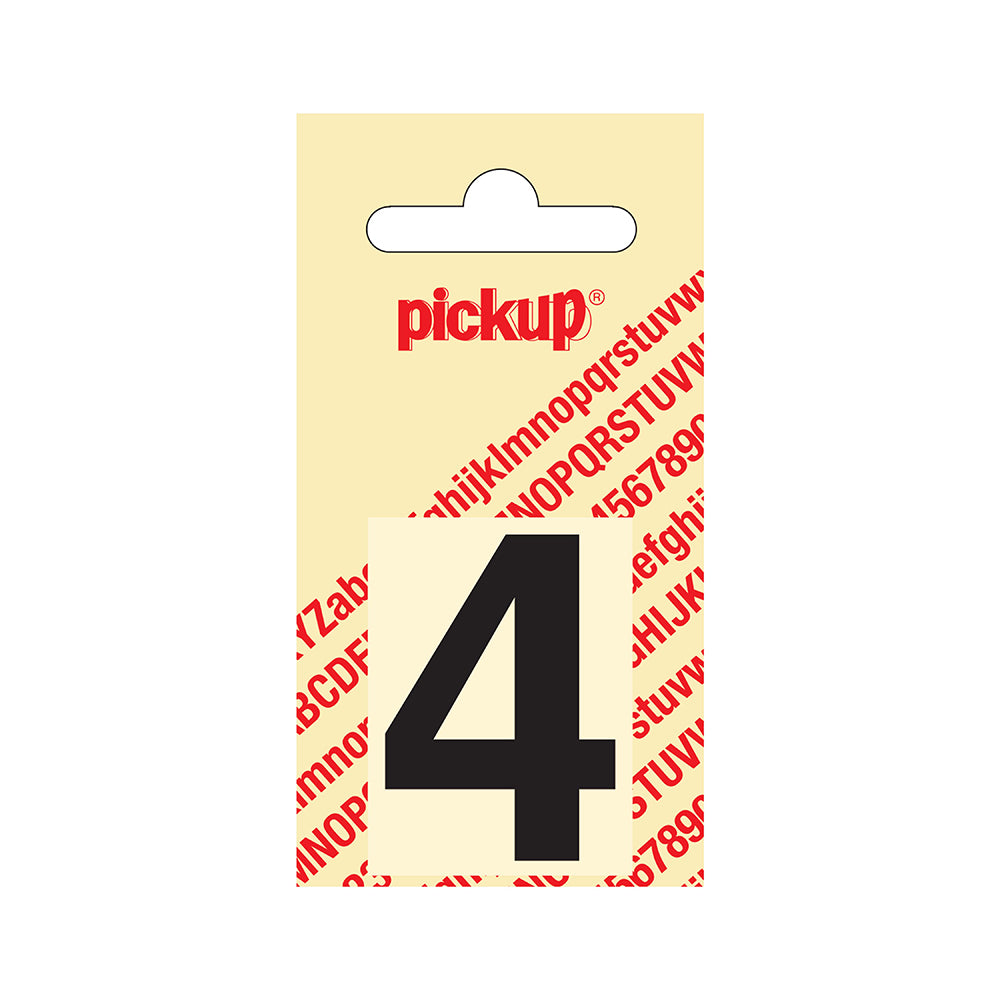 Plakcijfer Helvetica 40 mm - zwart 4 - Helvetica - 312020404 - EAN 8711234101341 - zelfklevend vinyl