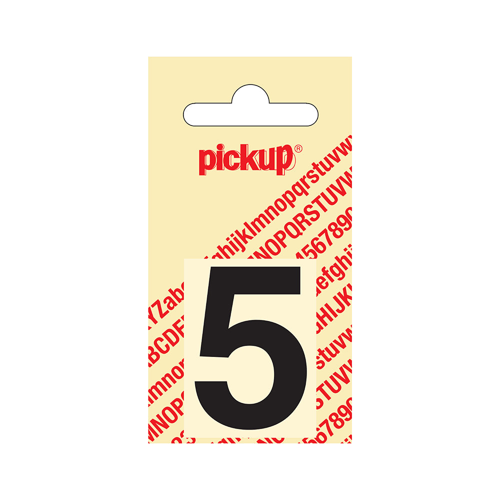 Plakcijfer Helvetica 40 mm - zwart 5 - Helvetica - 312020405 - EAN 8711234101358 - zelfklevend vinyl