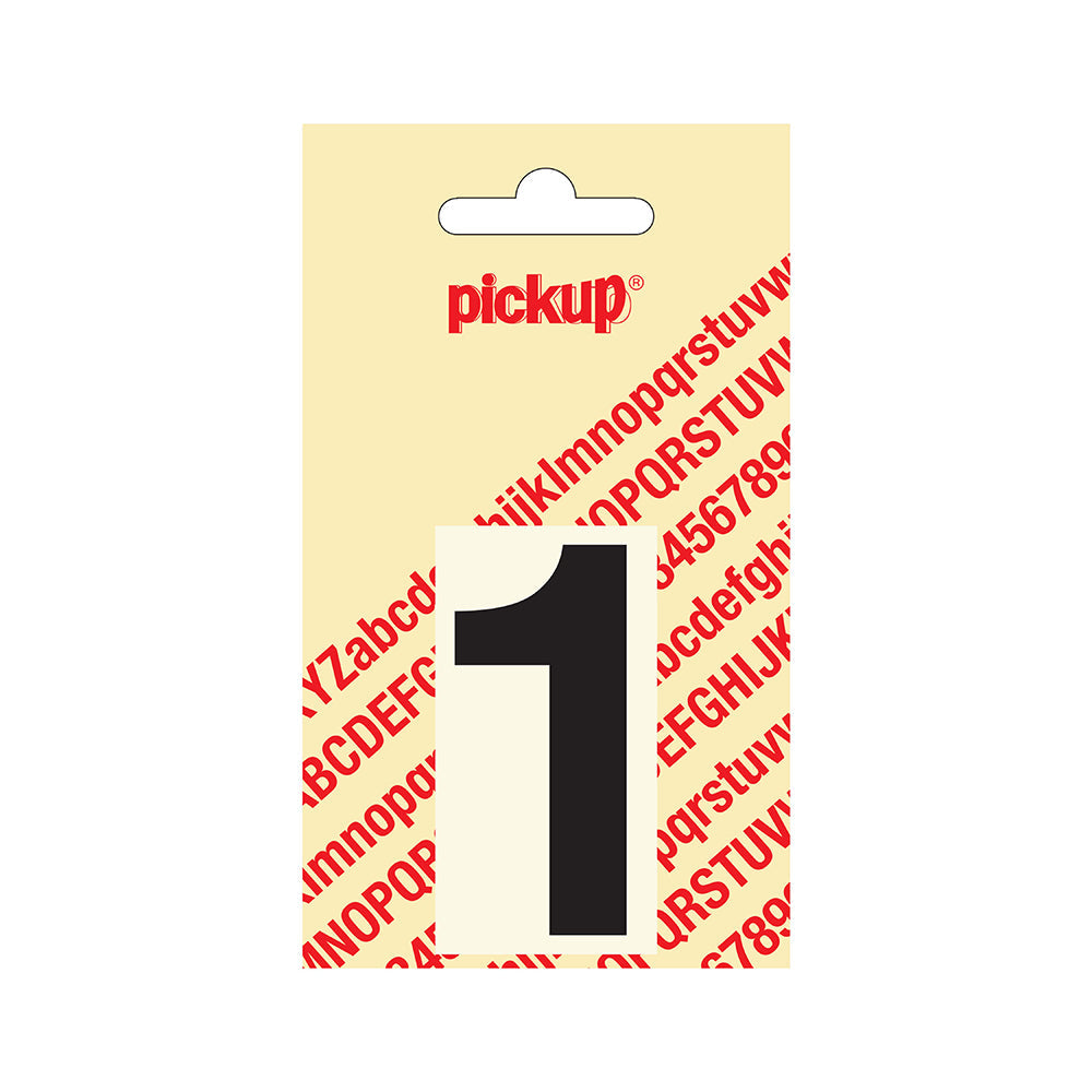 Plakcijfer Helvetica 60 mm - zwart 1 - Helvetica - 312020601 - EAN 8711234121318 - zelfklevend vinyl