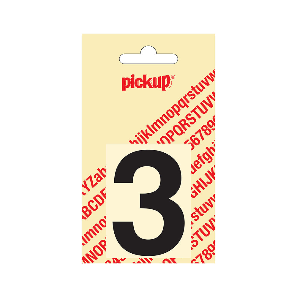 Plakcijfer Helvetica 60 mm - zwart 3 - Helvetica - 312020603 - EAN 8711234121332 - zelfklevend vinyl