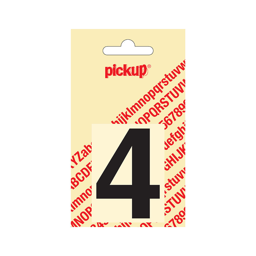 Plakcijfer Helvetica 60 mm - zwart 4 - Helvetica - 312020604 - EAN 8711234121349 - zelfklevend vinyl
