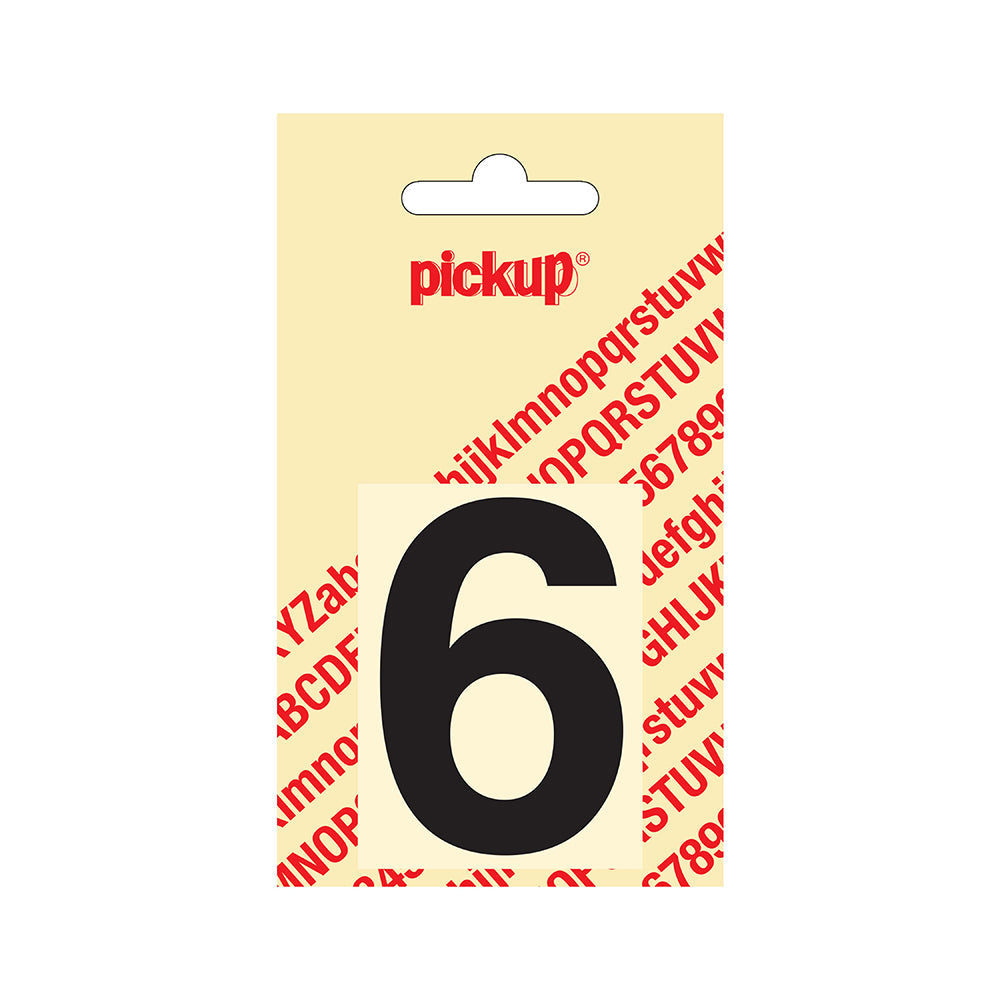 Plakcijfer Helvetica 60 mm - zwart 6 - Helvetica - 312020606 - EAN 8711234121363 - zelfklevend vinyl