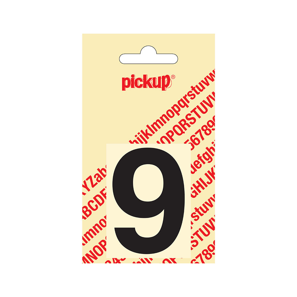 Plakcijfer Helvetica 60 mm - zwart 9 - Helvetica - 312020609 - EAN 8711234121394 - zelfklevend vinyl