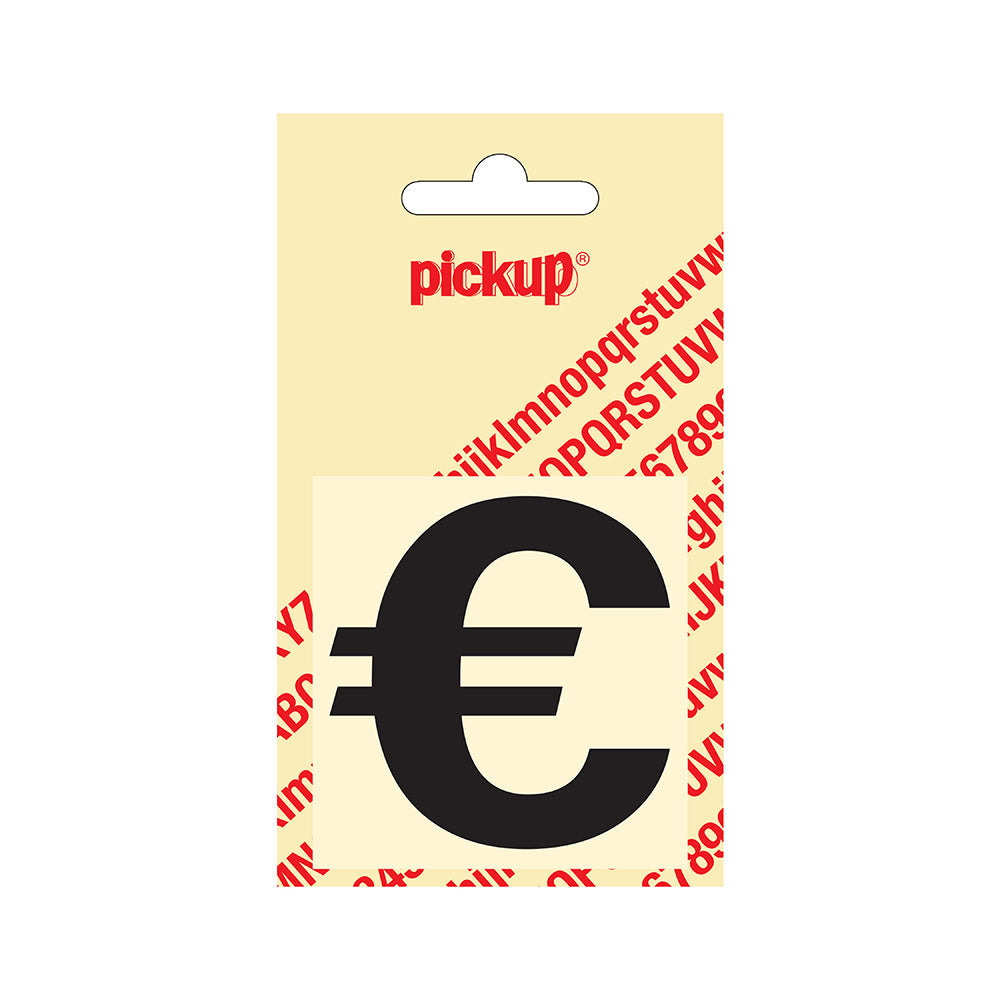Plakletter Helvetica 60 mm - zwart euroteken - Helvetica - 31202060EURO - EAN 8711234121271 - zelfklevend vinyl