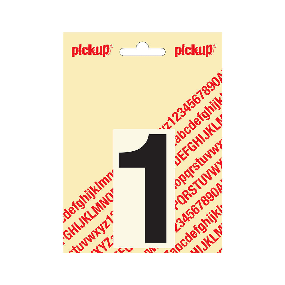 Plakcijfer Helvetica 80 mm - zwart 1 - Helvetica - 312020801 - EAN 8711234131317 - zelfklevend vinyl