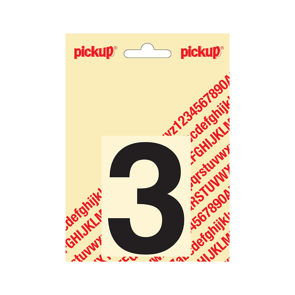 Plakcijfer Helvetica 80 mm - zwart 3 - Helvetica - 312020803 - EAN 8711234131331 - zelfklevend vinyl