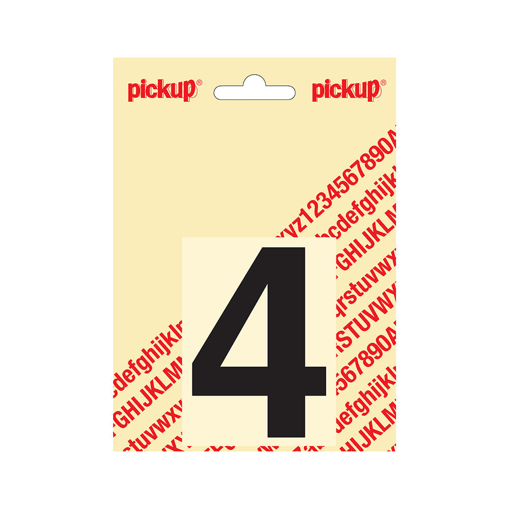 Plakcijfer Helvetica 80 mm - zwart 4 - Helvetica - 312020804 - EAN 8711234131348 - zelfklevend vinyl
