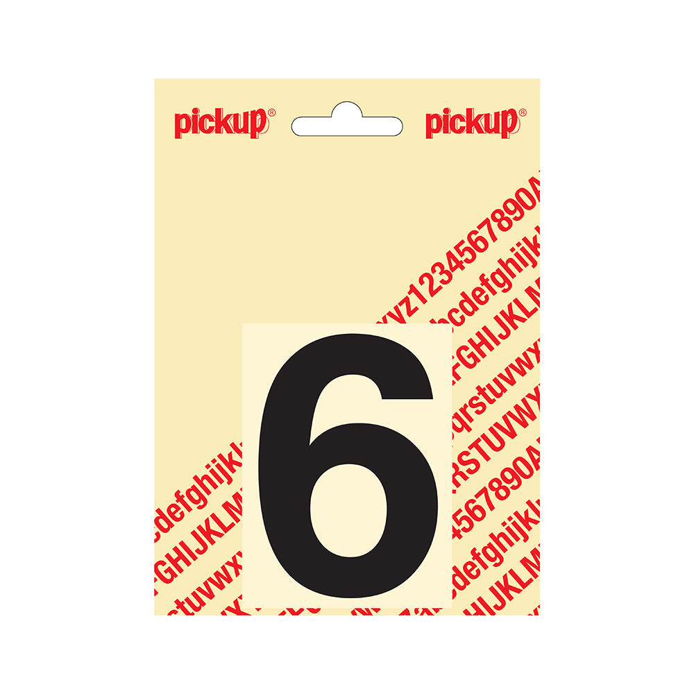 Plakcijfer Helvetica 80 mm - zwart 6 - Helvetica - 312020806 - EAN 8711234131362 - zelfklevend vinyl